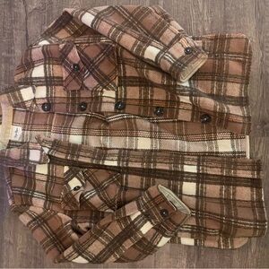 Plaid Brown Shirt Jacket